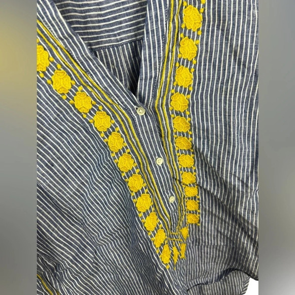 J. Crew • Embroidered V-neck Tunic in Stripe - Picture 9 of 10